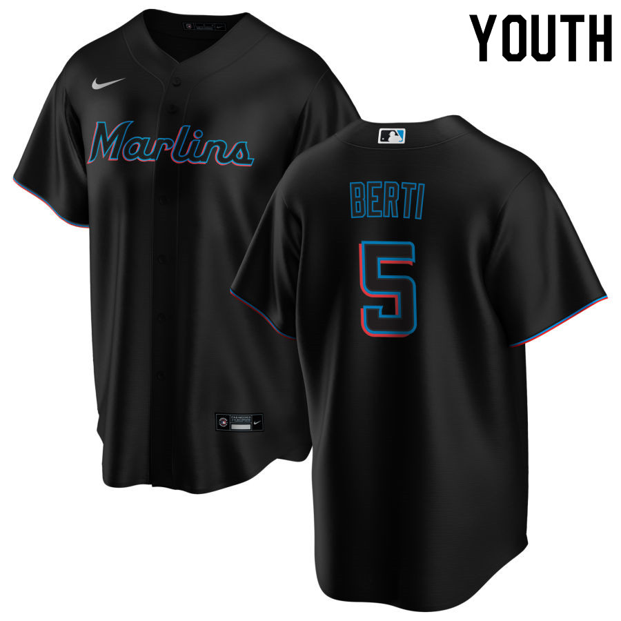 Nike Youth #5 Jon Berti Miami Marlins Baseball Jerseys Sale-Black